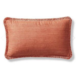 Frontgate Marilia Silk Lumbar Pillow Cover with Frontgate Down Insert 13x22"